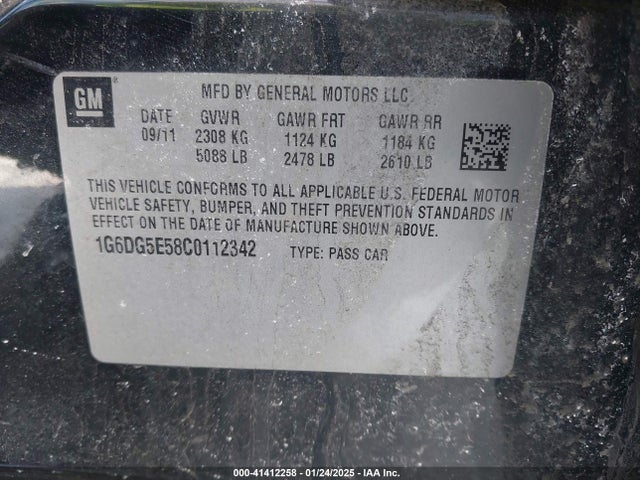 2012 CADILLAC CTS 1G6DG5E58C0112342 Photo 8