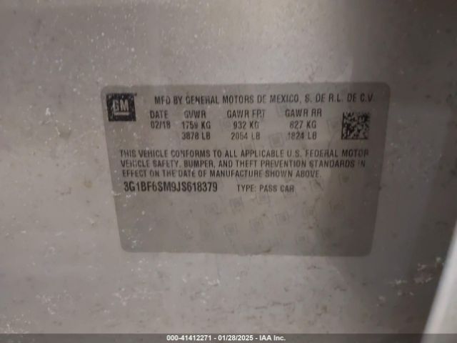 3G1BF6SM9JS618379 Chevrolet Cruze Premier Auto