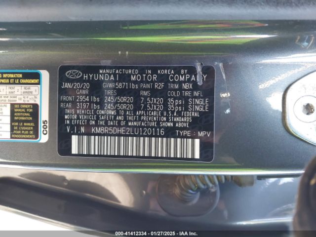 KM8R5DHE2LU120116 Hyundai Palisade Limited