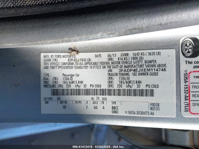Ford FIESTA SE 2014 3FADP4EJXEM114748 Image 9