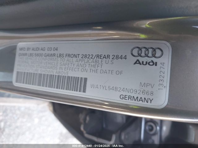 2004 AUDI ALLROAD WA1YL54B24N092668 Photo 8