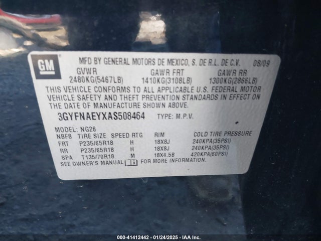 2010 CADILLAC SRX 3GYFNAEYXAS508464 Photo 8
