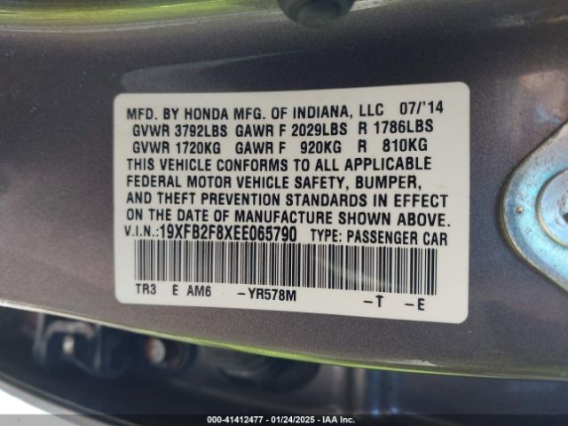 19XFB2F8XEE065790 Honda CIVIC EX