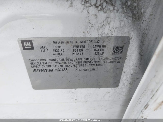 1G1PA5SH6F7137433 Chevrolet Cruze Ls Auto