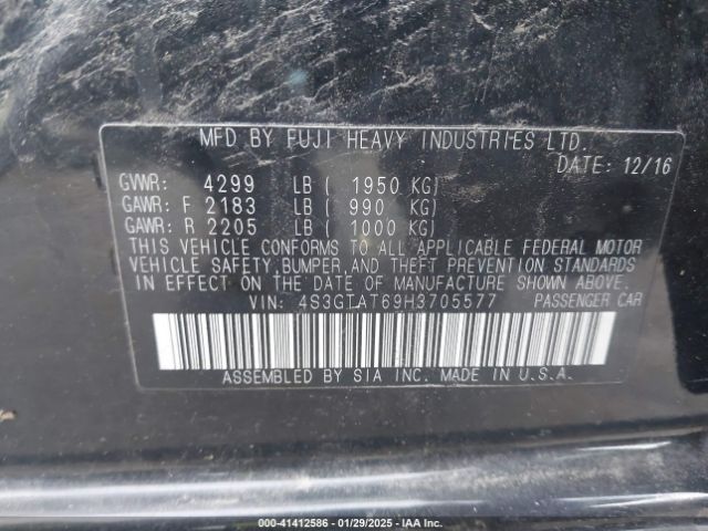 4S3GTAT69H3705577 Subaru Impreza 2.0i Limited