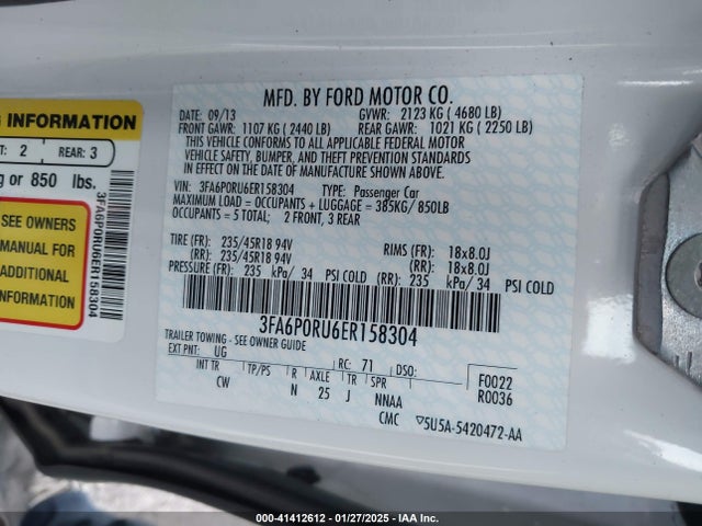 Ford Fusion Hybrid Titanium 2014 3FA6P0RU6ER158304 Image 9