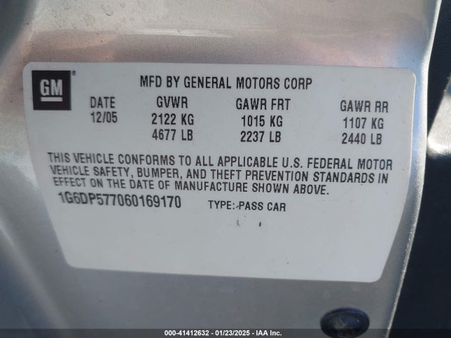 2006 CADILLAC CTS 1G6DP577060169170 Photo 8