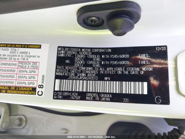 JTEKU5JR5R6243512 Toyota 4runner Limited