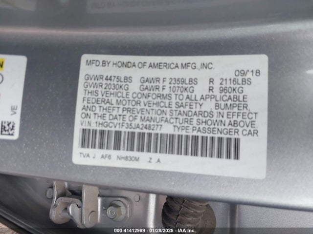 1HGCV1F35JA248277 Honda Accord Sport