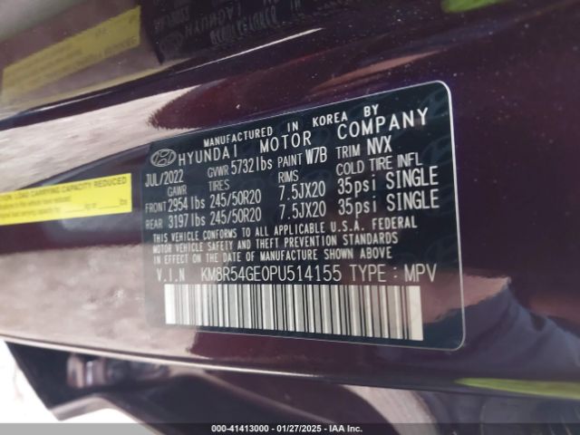 KM8R54GE0PU514155 Hyundai Palisade Limited