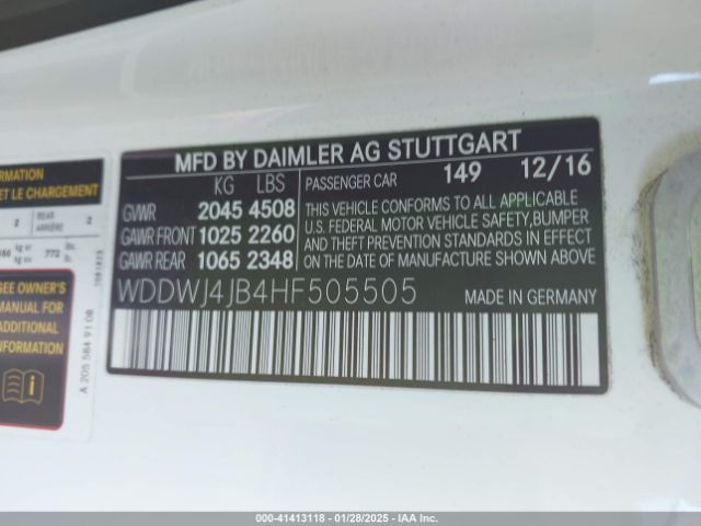 WDDWJ4JB4HF505505 Mercedes-Benz C 300