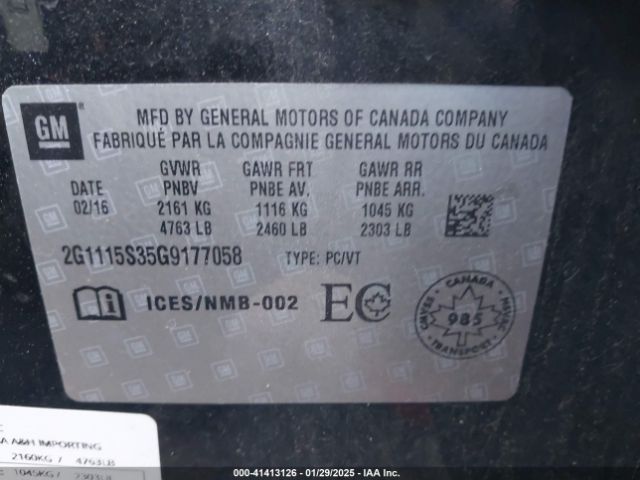 2G1115S35G9177058 Chevrolet Impala 2lt