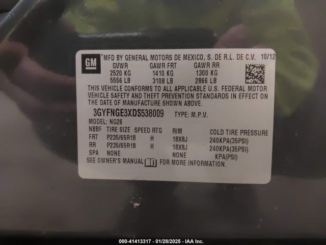 2013 CADILLAC SRX 3GYFNGE3XDS538009 Photo 8