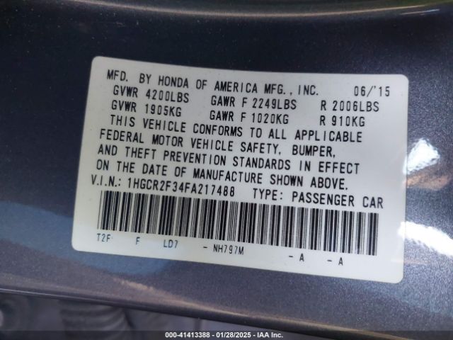 1HGCR2F34FA217488 Honda ACCORD LX