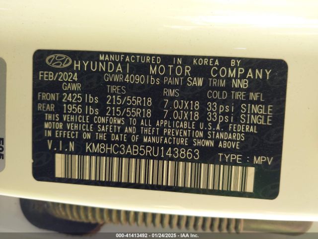 KM8HC3AB5RU143863 Hyundai Kona Sel