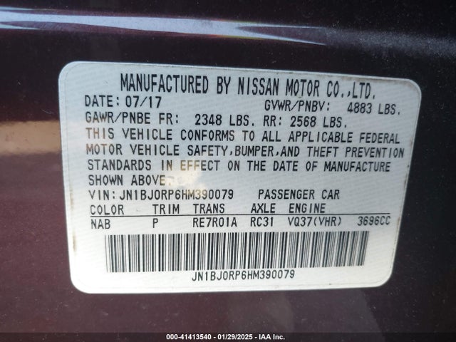JN1BJ0RP6HM390079 Infiniti QX50