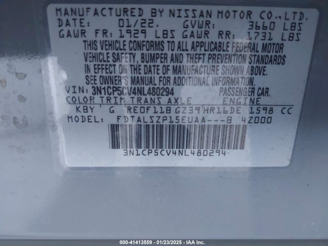 Nissan Kicks Sv Xtronic Cvt 2022 3N1CP5CV4NL480294 Image 9