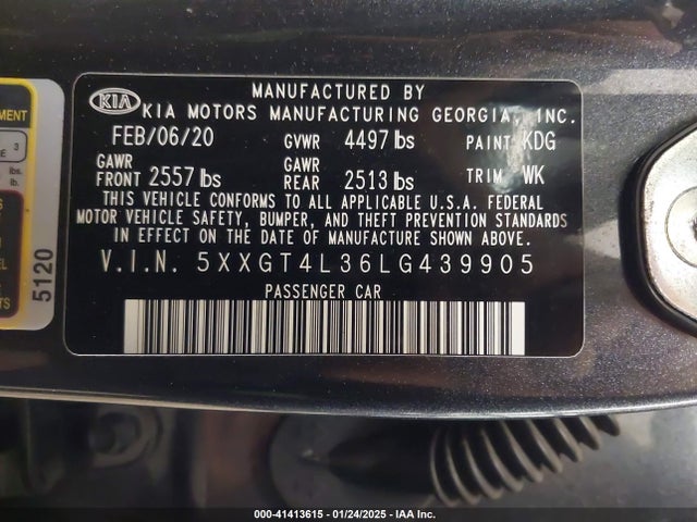 5XXGT4L36LG439905 KIA Optima Lx