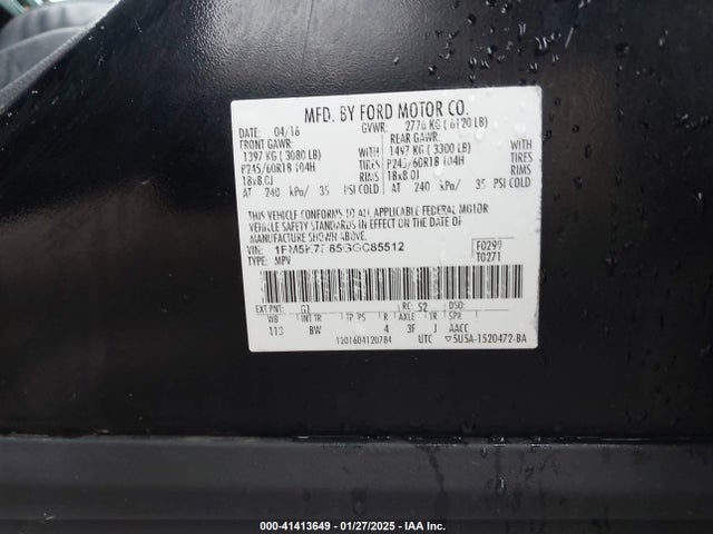 Ford EXPLORER XLT 2016 1FM5K7D85GGC85512 Image 9