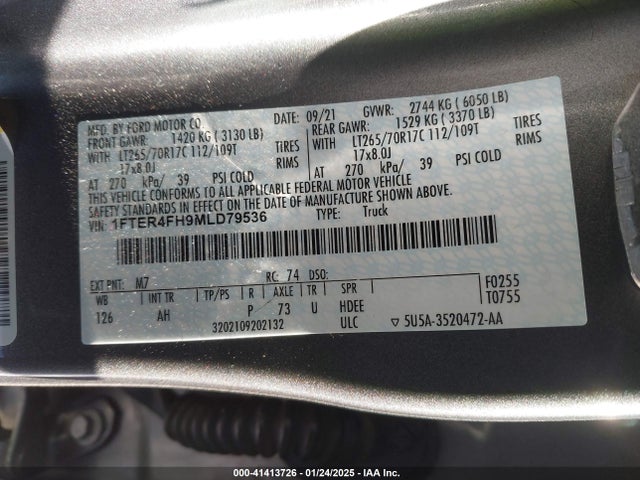 Ford Ranger 2021 1FTER4FH9MLD79536 Image 9