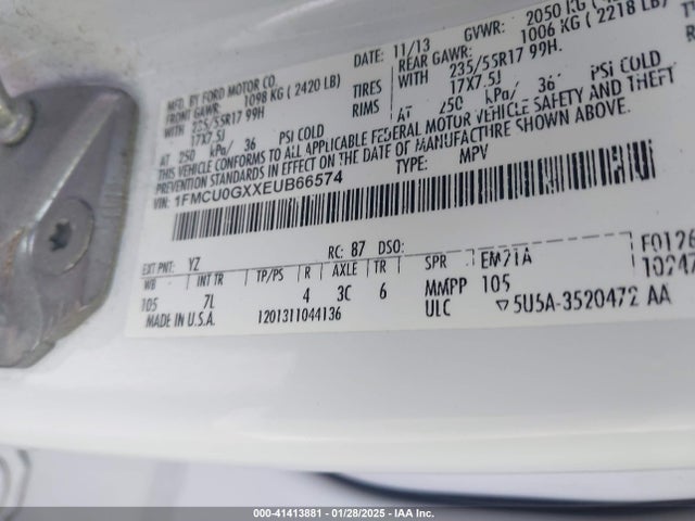 Ford ESCAPE SE 2014 1FMCU0GXXEUB66574 Image 9