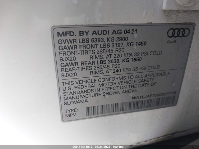 2021 AUDI Q7 WA1LJAF70MD037126 Photo 8