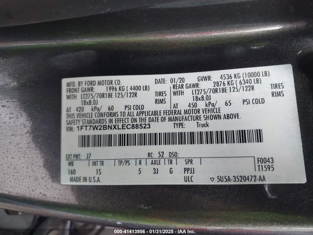 1FT7W2BNXLEC88523 Ford F-250 Xl