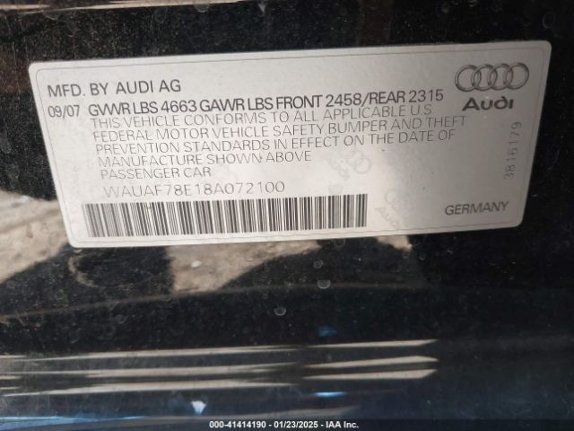 2008 AUDI A4 WAUAF78E18A072100 Photo 8
