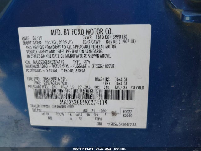 Ford Ecosport Se 2019 MAJ3S2GE6KC274119 Image 9