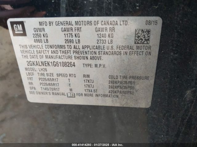 2GKALNEK1G6108264 GMC Terrain Sle-2