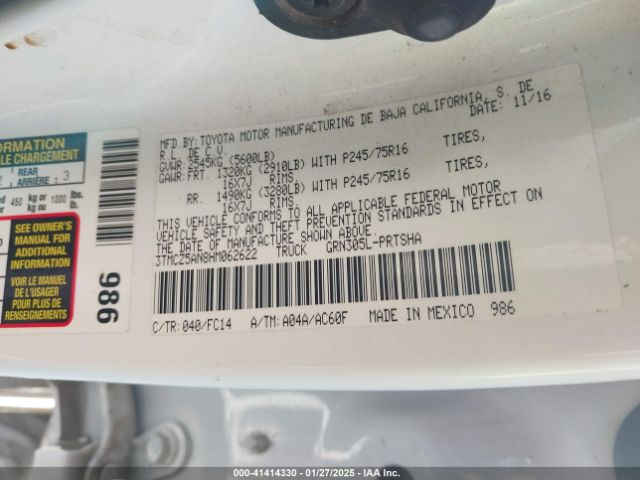 3TMCZ5AN8HM062622 Toyota Tacoma Sr5 V6