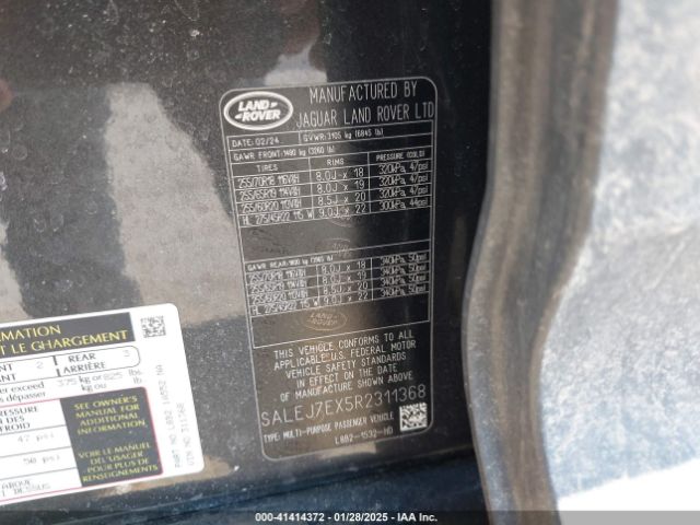 SALEJ7EX5R2311368 Land Rover aj120p4