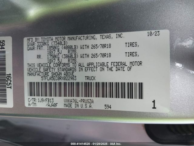 5TFLA5EC0RX022983 Toyota Tundra Sr5