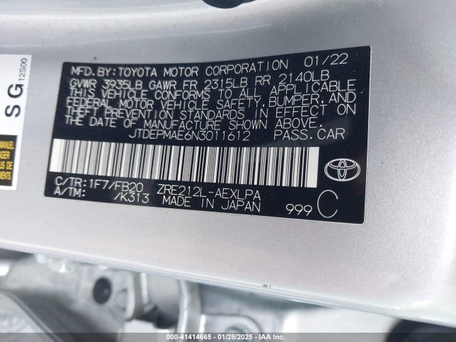 Toyota COROLLA LE 2022 JTDEPMAE6N3011612 Image 9