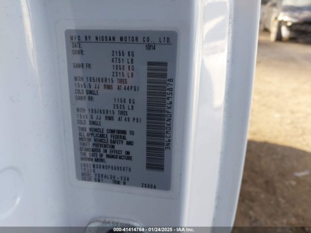 3N6CM0KN0FK695878 Nissan Nv200 S