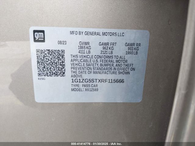 1G1ZG5STXRF115666 Chevrolet Malibu Fwd Rs