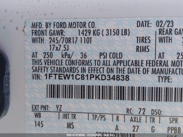 1FTEW1C81PKD34838 Ford F-150 Xlt