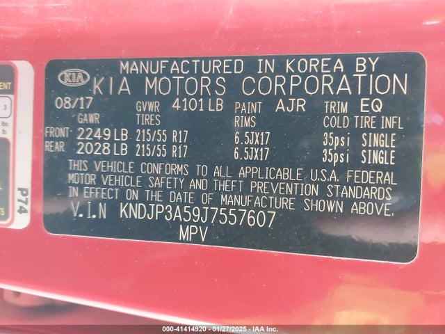 KIA SOUL + 2018 KNDJP3A59J7557607 Image 9