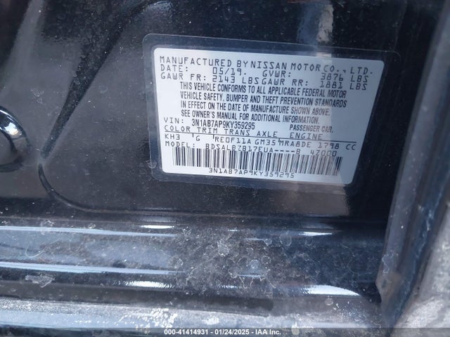 Nissan SENTRA S 2019 3N1AB7AP9KY359295 Image 9