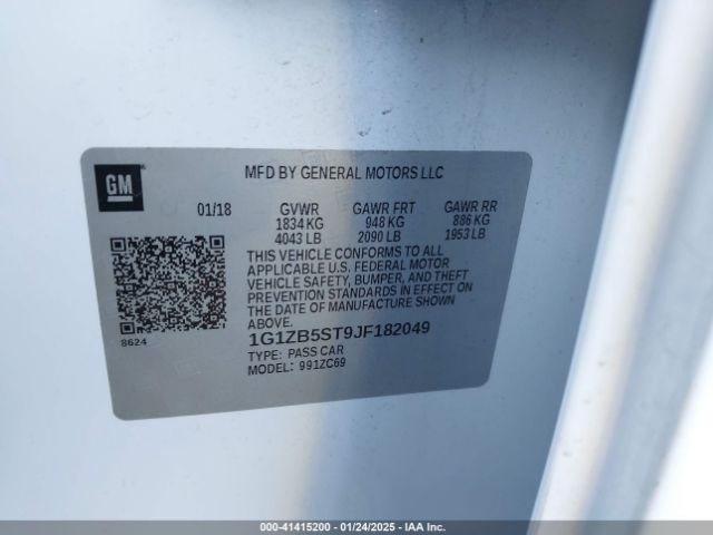 1G1ZB5ST9JF182049 Chevrolet Malibu 1ls