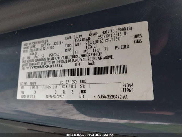 Ford Transit-250 2019 1FTYR3XM8KKB13382 Image 9