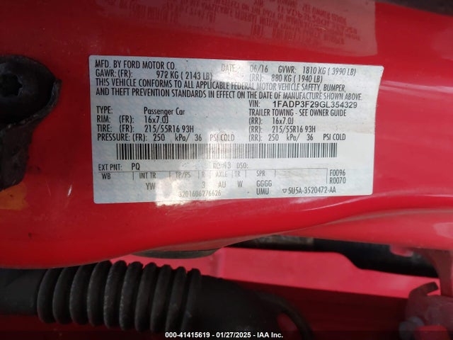 Ford FOCUS SE 2016 1FADP3F29GL354329 Image 9