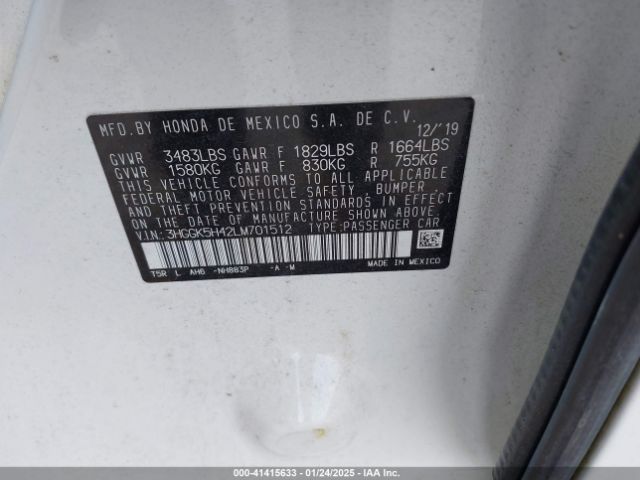 3HGGK5H42LM701512 Honda FIT LX