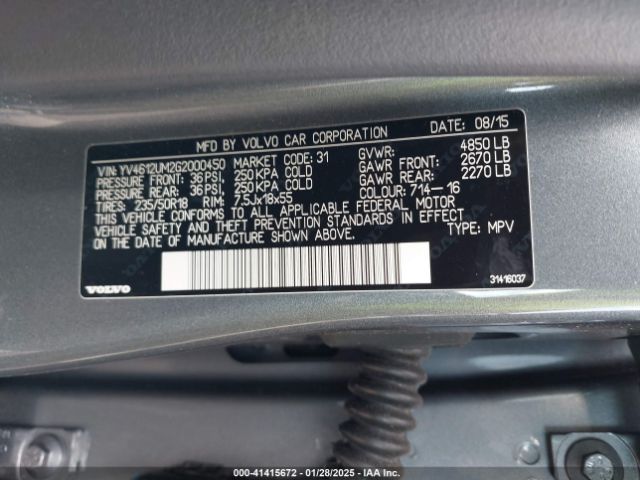 2016 VOLVO S60 CROSS COUNTRY YV4612UM2G2000450 Photo 8