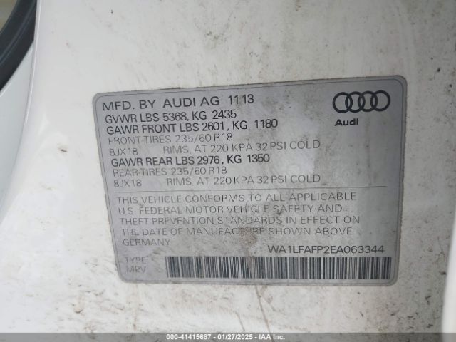 WA1LFAFP2EA063344 Audi Q5 2.0t Premium