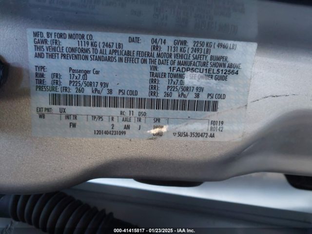1FADP5CU1EL512564 Ford C-max Energi Sel