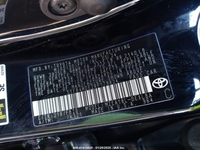 5YFB4MDE2RP179834 Toyota COROLLA LE