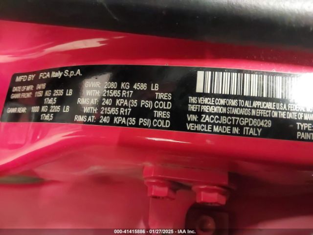 ZACCJBCT7GPD60429 Jeep Renegade Trailhawk