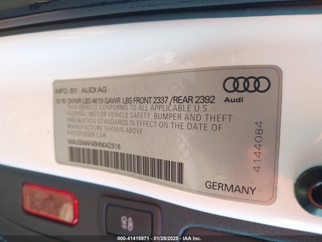 2017 AUDI A4 WAUGMAF48HN042916 Photo 8