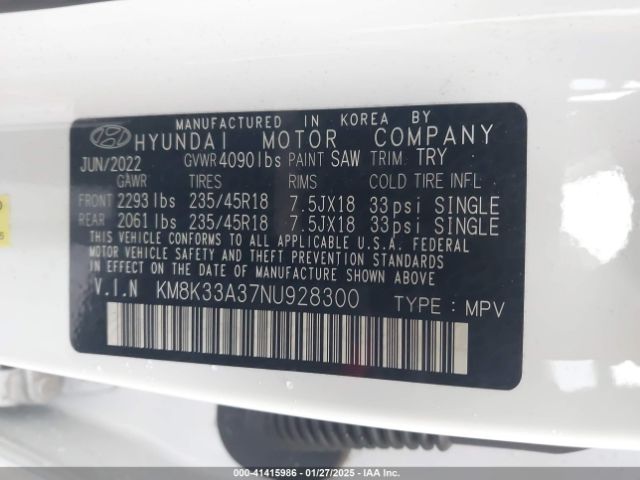 KM8K33A37NU928300 Hyundai Kona N Line